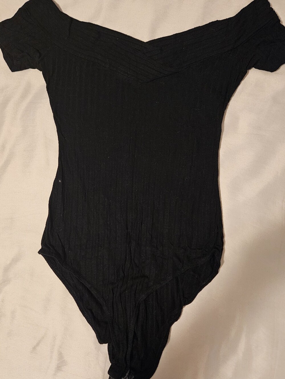 Charlotte Russe Black Off-Shoulder Kids One-Piece Bodysuit